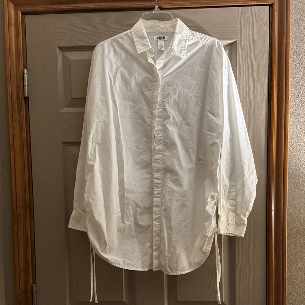 Victoria's Secret PINK White Button-Up Coverup